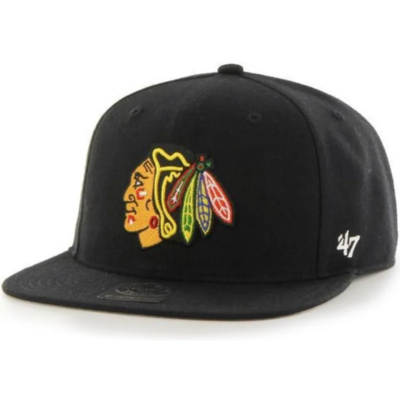 mutzen-flach-schwarz-snapback-der-chicago-blackhawks-nhl-von-47-brand mutzen-flach-schwarz-snapback-der-chicago-blackhawks-nhl-von-47-brand
