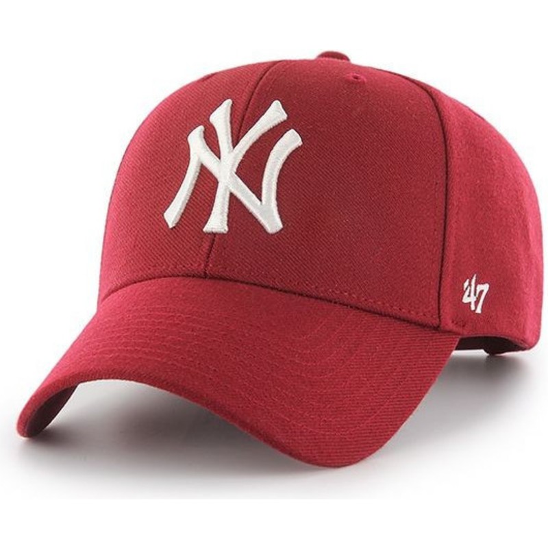 47-brand-curved-brim-new-york-yankees-mlb-mvp-dark-red-snapback-cap