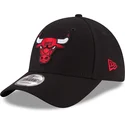 schwarze-verstellbare-gebogene-kappe-9forty-the-league-der-chicago-bulls-nba-von-new-era