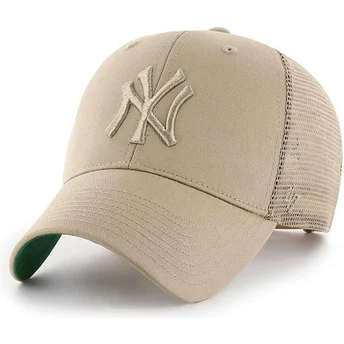 Mützen gebogen beige snapback der New York Yankees MLB von 47 Brand