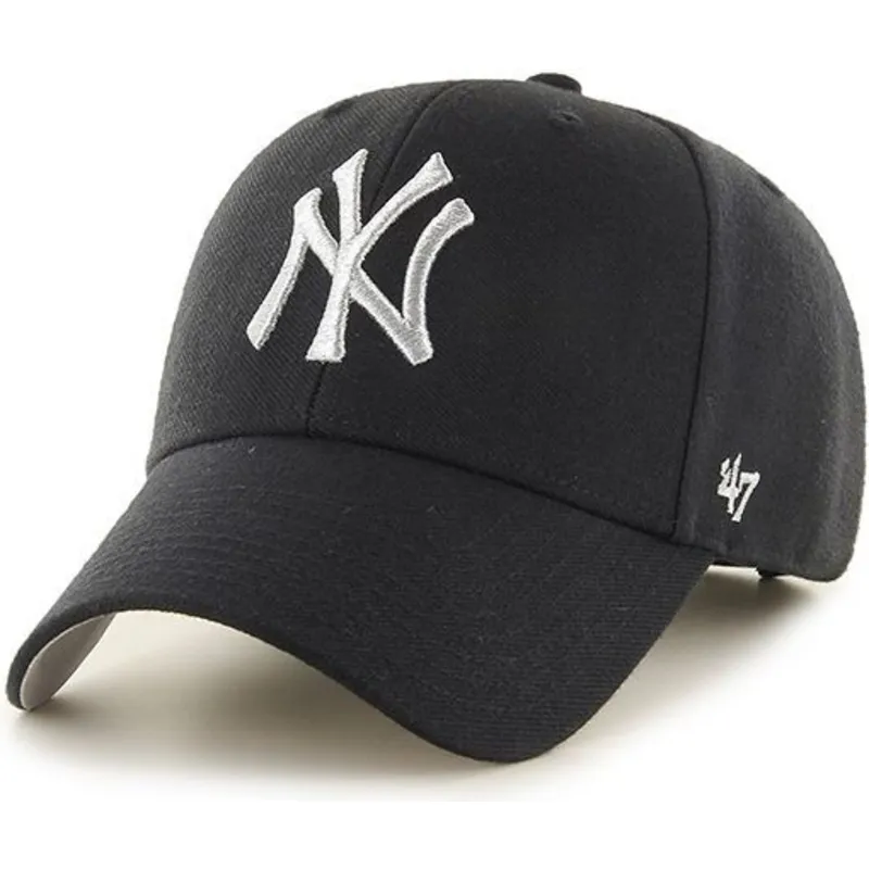 mutzen-gebogen-schwarz-verstellbares-band-plata-der-new-york-yankees-mlb-von-47-brand mutzen-gebogen-schwarz-verstellbares-band-plata-der-new-york-yankees-mlb-von-47-brand