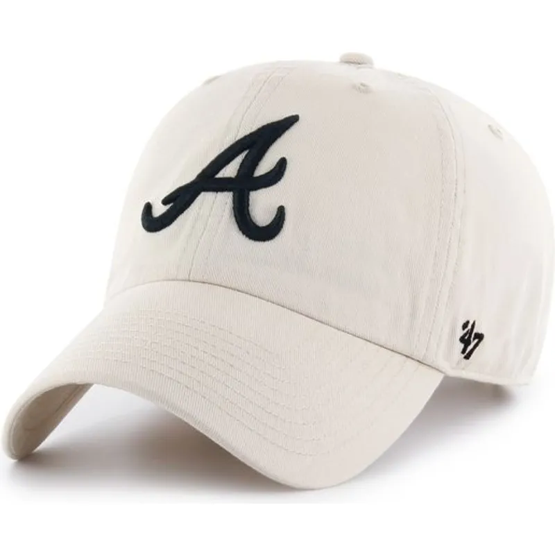 mutzen-gebogen-creme-verstellbares-band-der-atlanta-braves-mlb-von-47-brand mutzen-gebogen-creme-verstellbares-band-der-atlanta-braves-mlb-von-47-brand