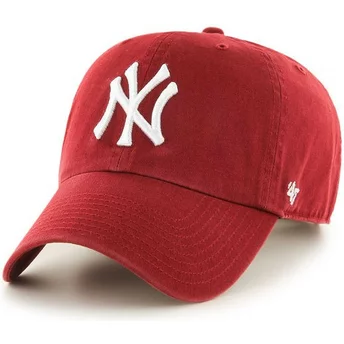 Casquette courbée rouge foncé New York Yankees MLB Clean Up 47 Brand