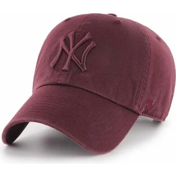 Casquette courbée grenat avec logo grenat New York Yankees MLB Clean Up 47 Brand