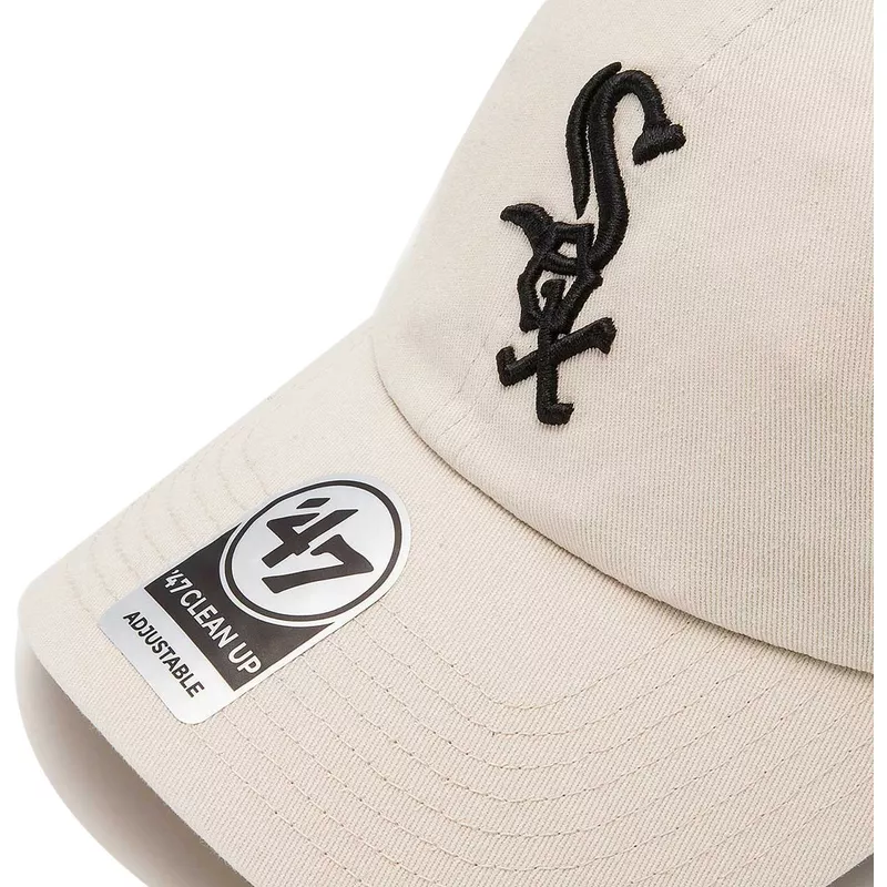 casquette-courbee-creme-chicago-white-sox-mlb-clean-up-47-brand