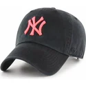 mutzen-gebogen-schwarz-verstellbares-band-rosa-der-new-york-yankees-mlb-von-47-brand