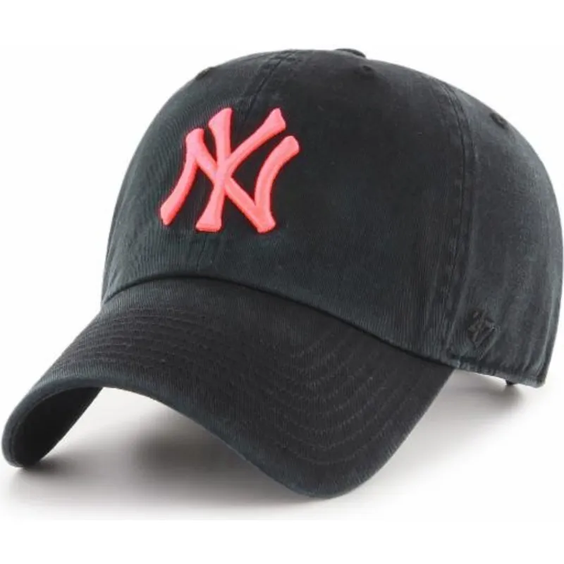 mutzen-gebogen-schwarz-verstellbares-band-rosa-der-new-york-yankees-mlb-von-47-brand