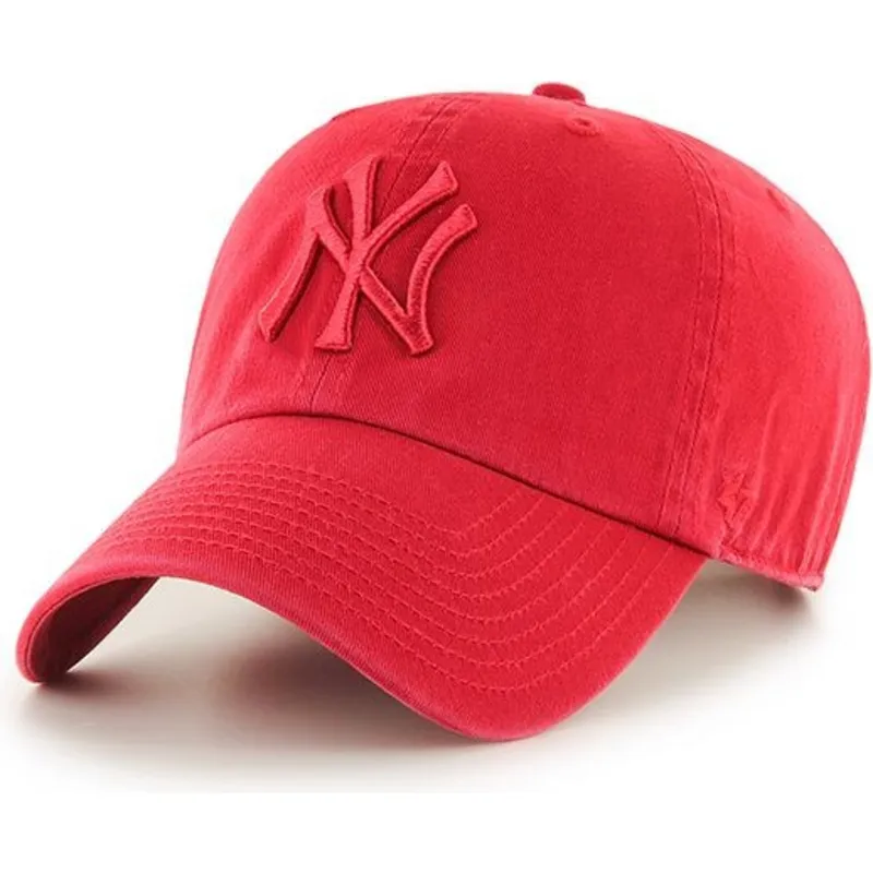 mutzen-gebogen-rot-verstellbares-band-der-new-york-yankees-mlb-von-47-brand