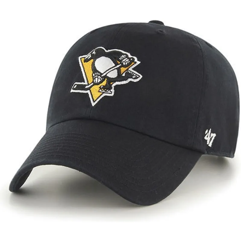 mutzen-gebogen-schwarz-verstellbares-band-der-pittsburgh-penguins-nhl-von-47-brand mutzen-gebogen-schwarz-verstellbares-band-der-pittsburgh-penguins-nhl-von-47-brand