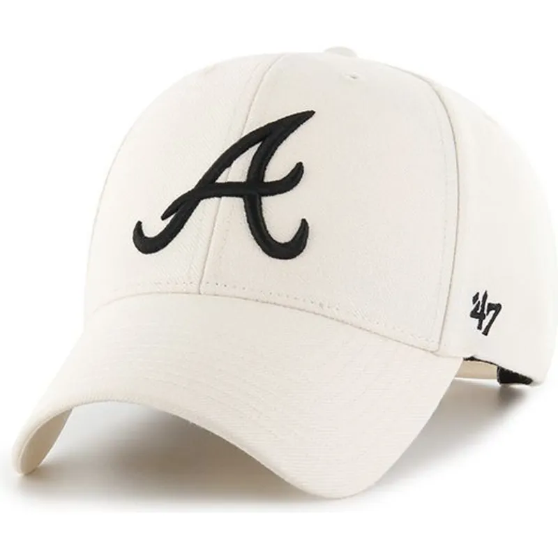 mutzen-gebogen-creme-snapback-der-atlanta-braves-mlb-von-47-brand