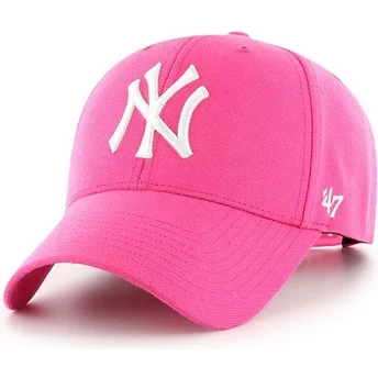 Mützen gebogen rosa snapback magenta der New York Yankees MLB von 47 Brand