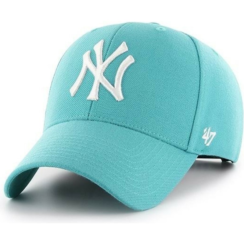 47-brand-curved-brim-new-york-yankees-mlb-mvp-turquoise-green-snapback-cap