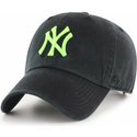 47-brand-curved-brim-green-logo-new-york-yankees-mlb-clean-up-black-cap