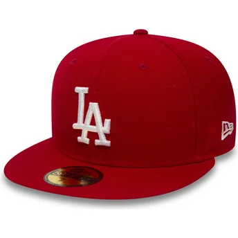 Mützen flach rot angepasst 59FIFTY Essential der Los Angeles Dodgers MLB von New Era