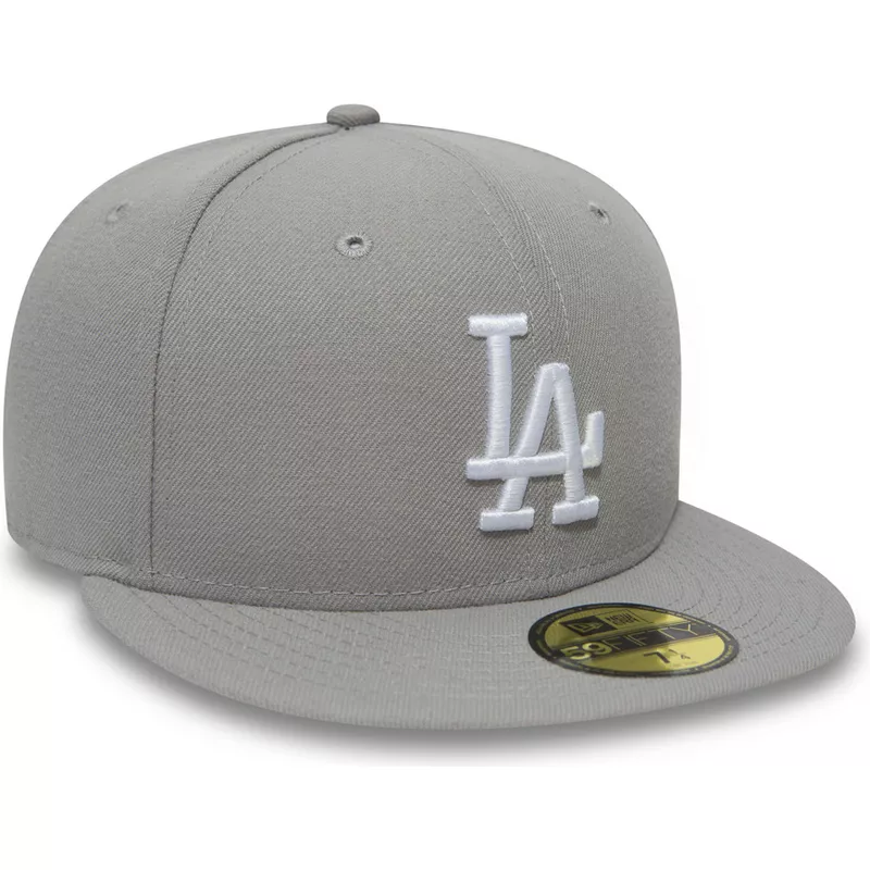 casquette-plate-grise-ajustee-59fifty-essential-los-angeles-dodgers-mlb-new-era