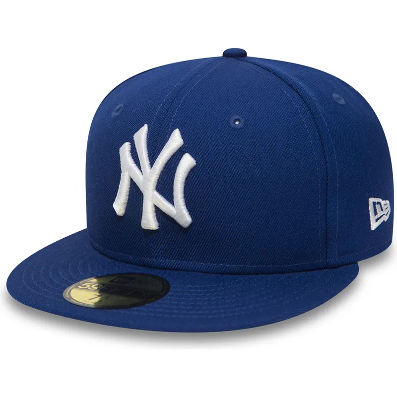 mutzen-flach-blau-angepasst-59fifty-essential-der-new-york-yankees-mlb-von-new-era