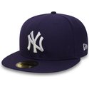 new-era-flat-brim-59fifty-essential-new-york-yankees-mlb-purple-fitted-cap
