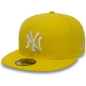 mutzen-flach-gelb-angepasst-59fifty-essential-der-new-york-yankees-mlb-von-new-era