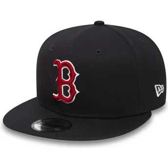 marineblaue-verstellbare-9fifty-essential-flat-cap-der-boston-red-sox-mlb-von-new-era