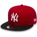 mutzen-flach-rot-snapback-ajustable-9fifty-cotton-block-der-new-york-yankees-mlb-von-new-era