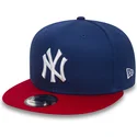 mutzen-flach-blau-snapback-ajustable-9fifty-cotton-block-der-new-york-yankees-mlb-von-new-era