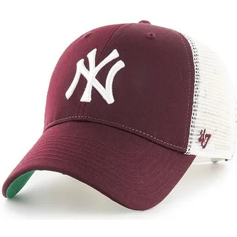 mutzen-gebogen-rot-snapback-granate-der-new-york-yankees-mlb-von-47-brand