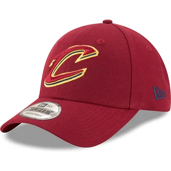 New Era Curved Brim 9FORTY The League Cleveland Cavaliers NBA Red Adjustable Cap