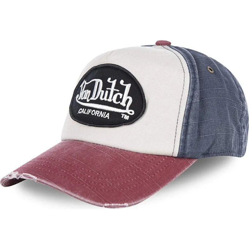 weisse-blaue-und-rote-verstellbare-curved-cap-jackbwr-von-von-dutch weisse-blaue-und-rote-verstellbare-curved-cap-jackbwr-von-von-dutch