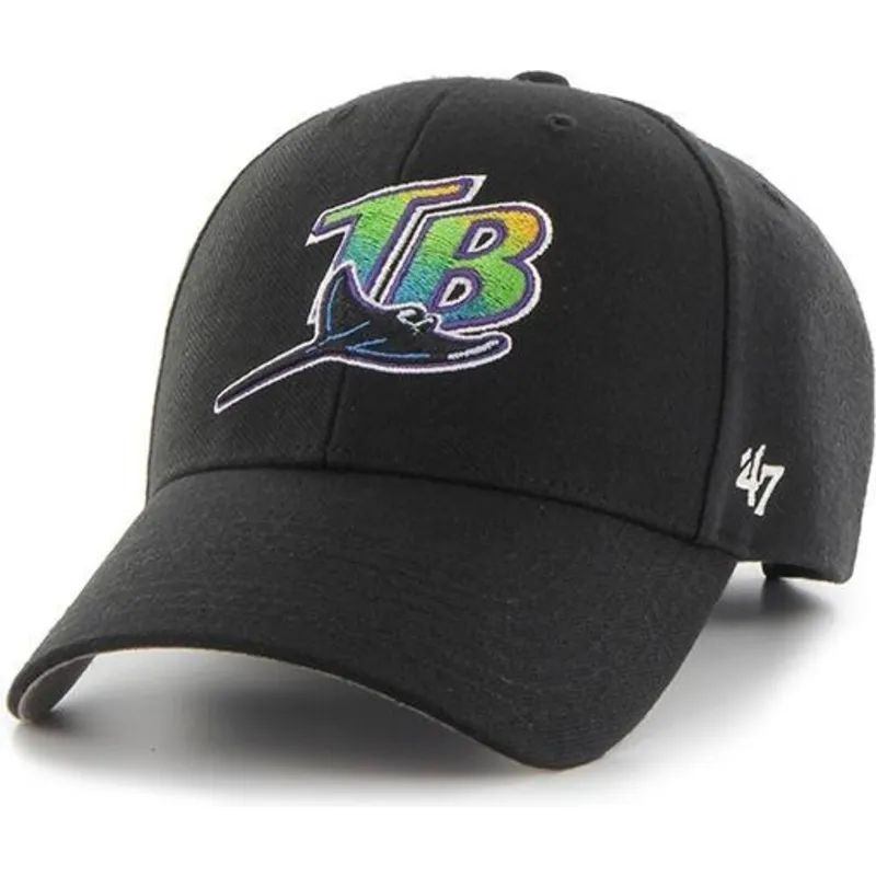 mutzen-gebogen-schwarz-verstellbares-band-der-tampa-bay-rays-mlb-von-47-brand