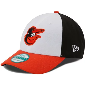Casquette courbée blanche, noire et orange ajustable 9FORTY The League Baltimore Orioles MLB New Era