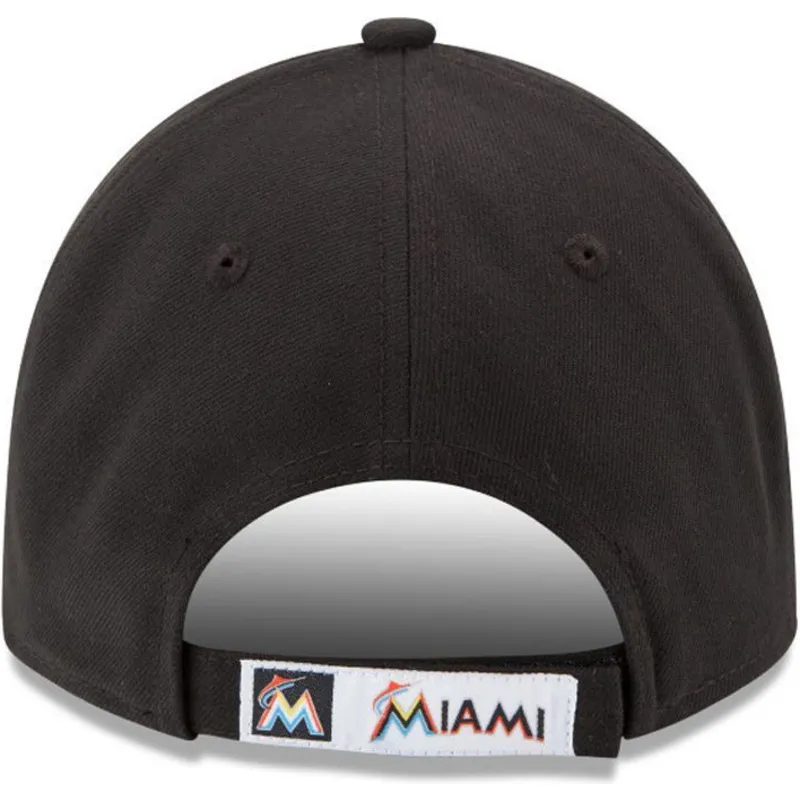 mutzen-gebogen-schwarz-verstellbares-band-9forty-the-league-der-miami-marlins-mlb-von-new-era