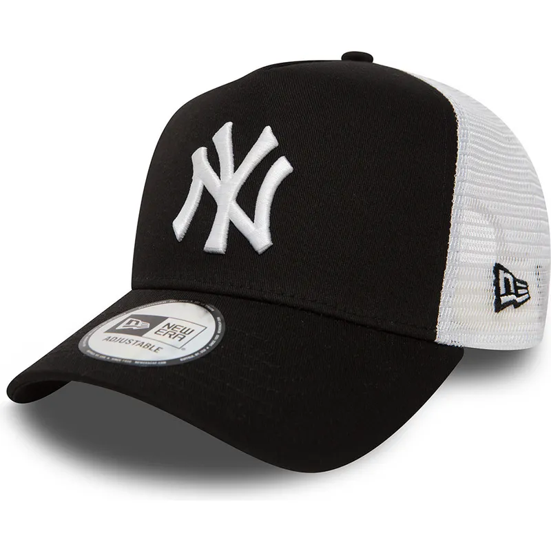 schwarze-trucker-kappe-clean-a-frame-2-der-new-york-yankees-mlb-von-new-era