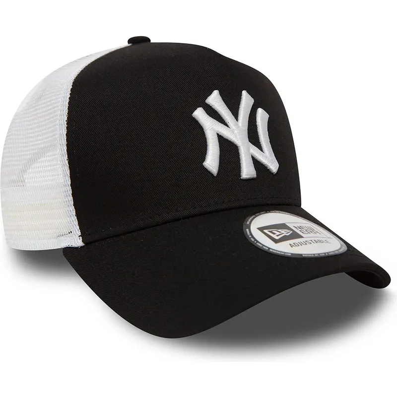 schwarze-trucker-kappe-clean-a-frame-2-der-new-york-yankees-mlb-von-new-era