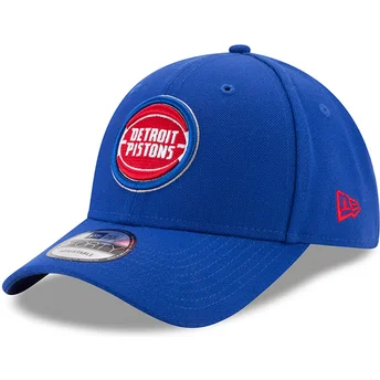 Mützen gebogen blau verstellbares band 9FORTY The League der Detroit Pistons NBA von New Era