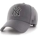 mutzen-gebogen-grau-verstellbares-band-negro-der-new-york-yankees-mlb-von-47-brand
