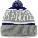 47-brand-los-angeles-dodgers-mlb-cuff-knit-calgary-grey-and-blue-beanie-with-pompom