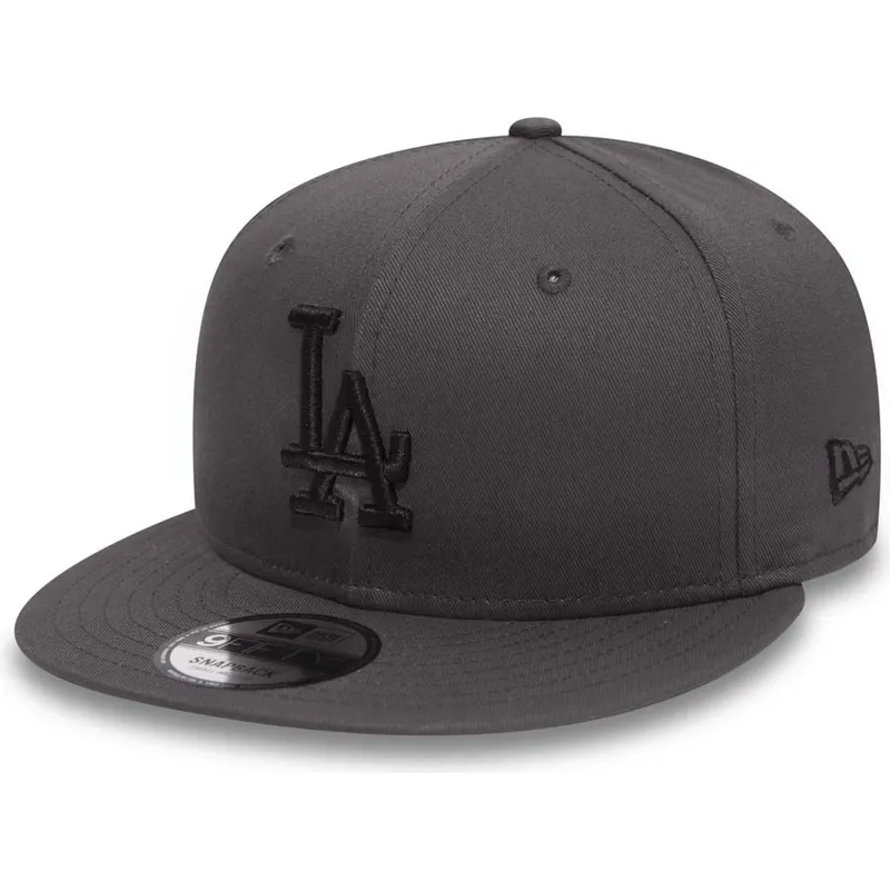 mutzen-flach-stein-snapback-negro-9fifty-league-essential-der-los-angeles-dodgers-mlb-von-new-era