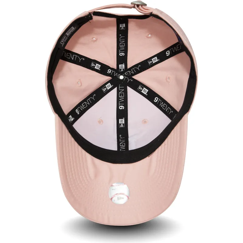 mutzen-gebogen-rosa-verstellbares-band-9twenty-essential-packable-der-los-angeles-dodgers-mlb-von-new-era