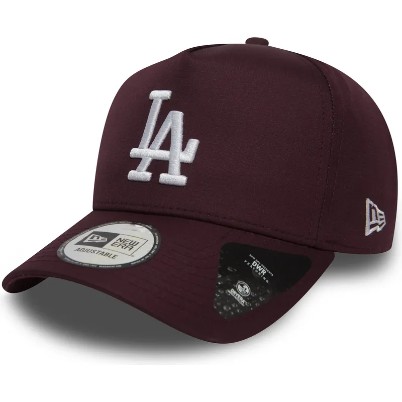 mutzen-gebogen-rot-snapback-granate-ripstop-a-frame-der-los-angeles-dodgers-mlb-von-new-era