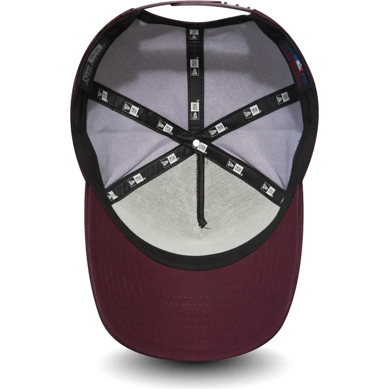 mutzen-gebogen-rot-snapback-granate-ripstop-a-frame-der-los-angeles-dodgers-mlb-von-new-era