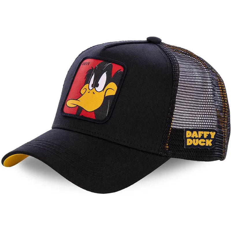 schwarze-trucker-kappe-daffy-duck-daf1-looney-tunes-von-capslab schwarze-trucker-kappe-daffy-duck-daf1-looney-tunes-von-capslab