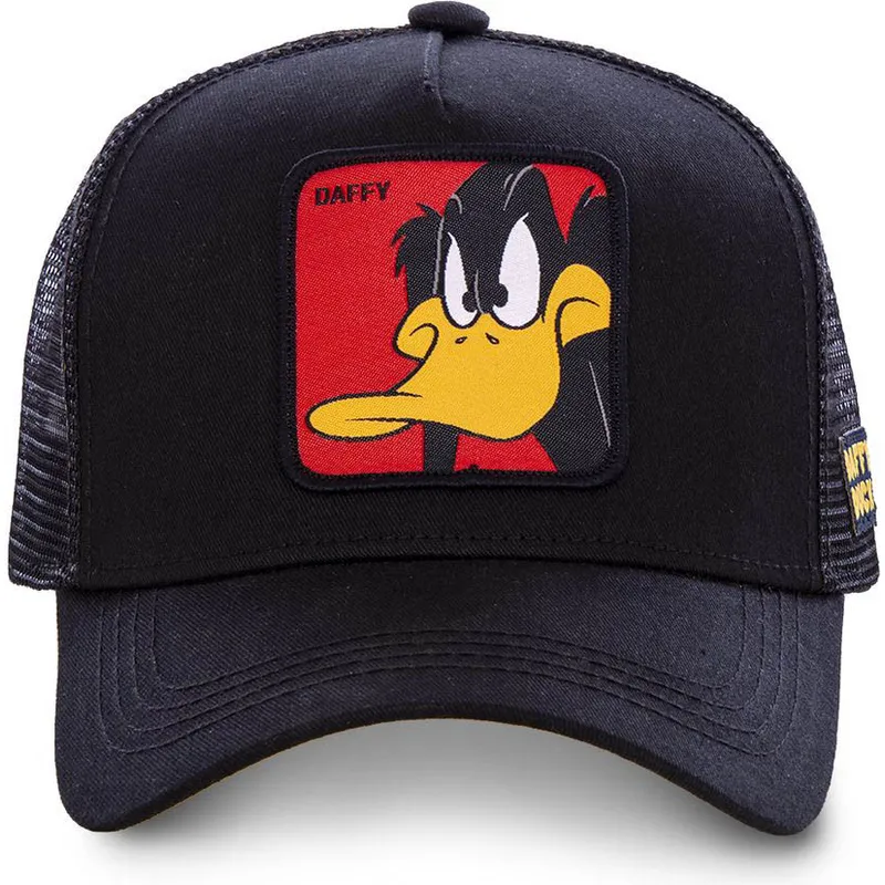 schwarze-trucker-kappe-daffy-duck-daf1-looney-tunes-von-capslab schwarze-trucker-kappe-daffy-duck-daf1-looney-tunes-von-capslab