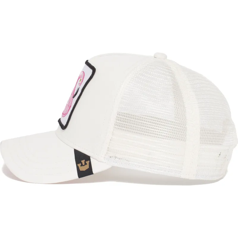 weisse-trucker-kappe-flamingo-schwimmring-floater-von-goorin-bros