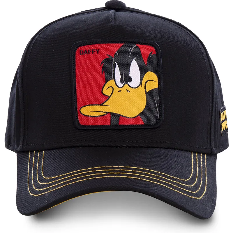 mutzen-gebogen-schwarz-snapback-duffy-duck-looney-tunes-von-capslab