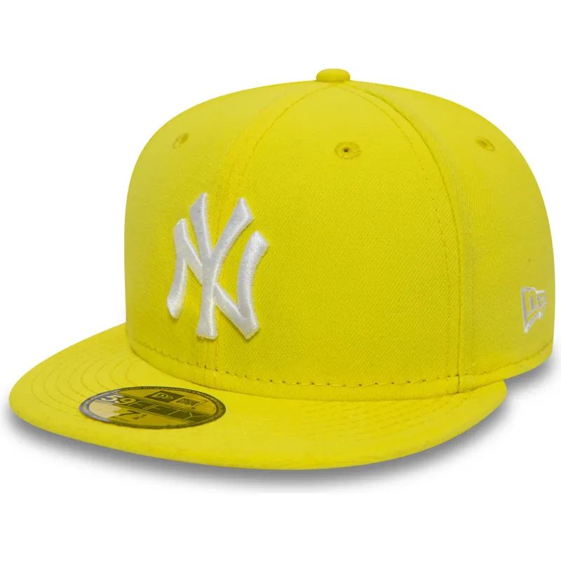 mutzen-flach-gelb-angepasst-59fifty-essential-der-new-york-yankees-mlb-von-new-era