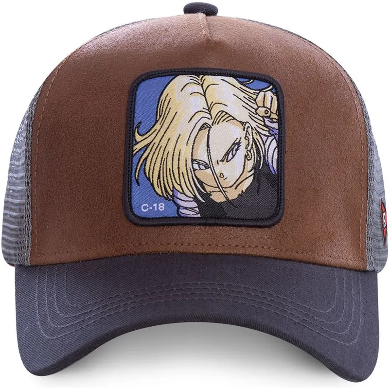 mutzen-gebogen-braun-snapback-c-18-dragon-ball-von-capslab mutzen-gebogen-braun-snapback-c-18-dragon-ball-von-capslab