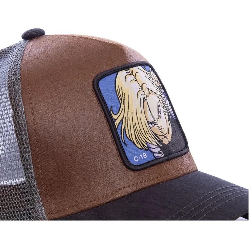 mutzen-gebogen-braun-snapback-c-18-dragon-ball-von-capslab mutzen-gebogen-braun-snapback-c-18-dragon-ball-von-capslab
