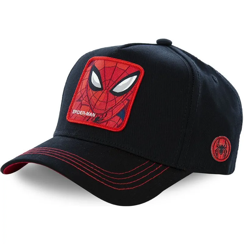 mutzen-gebogen-schwarz-snapback-spider-man-marvel-comics-von-capslab mutzen-gebogen-schwarz-snapback-spider-man-marvel-comics-von-capslab