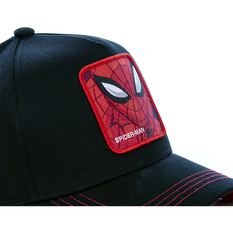 mutzen-gebogen-schwarz-snapback-spider-man-marvel-comics-von-capslab mutzen-gebogen-schwarz-snapback-spider-man-marvel-comics-von-capslab