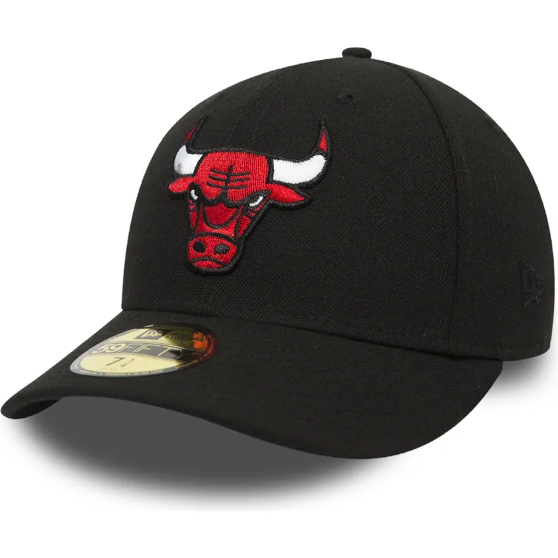 mutzen-flach-schwarz-angepasst-59fifty-low-profile-classic-der-chicago-bulls-nba-von-new-era
